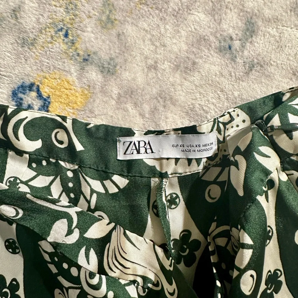 Zara floral ruffle pants wide leg - Picture 5 of 6